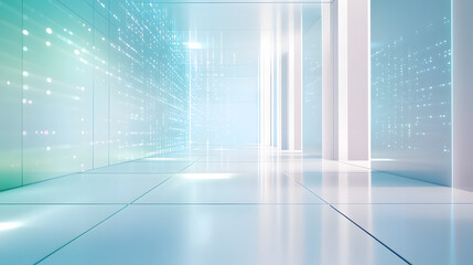 Futuristic digital space abstract environment 3d visualization technology bright lighting modern design