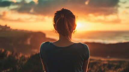 A woman gazes at the horizon, ready to embrace new opportunities.
