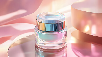 Elegant skincare cream studio setting product photography soft lighting close-up beauty concept for radiant skin