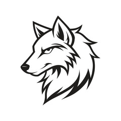 a vector illustration of a wolf head on white background..eps