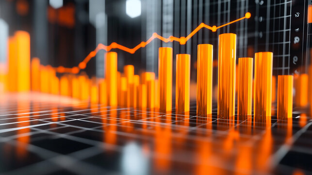 Financial Growth  Upward Trend Bar Graph  Business Success  Data Analysis