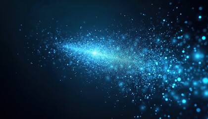 Obraz premium A Stunning Display of Blue Particles Flowing in a Dynamic Cosmic Landscape of Light and Energy