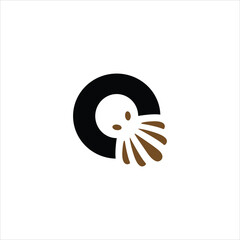 Octopus Logo, O letter Octopus logo
