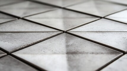 Gray geometric tiles, close-up view, textured surface, modern design, for home d?cor