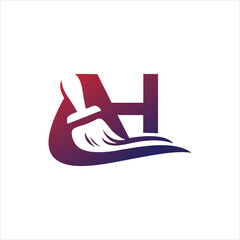 AH clean logo design, AH letter logo design