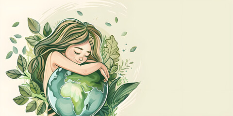 Earth day banner. Creative concept for graphic and web design, business presentation, marketing and print material, social media banner, background cover, environment and ecology wallpaper. © Mrkvica