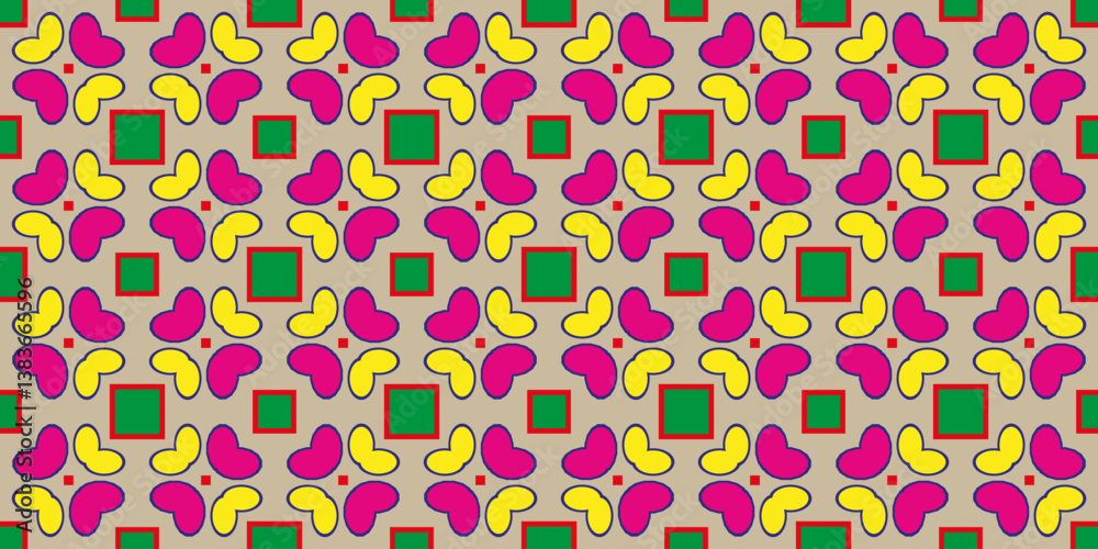 Poster abstract vector background with seamless geometric pattern of simple shapes. stylish vector texture