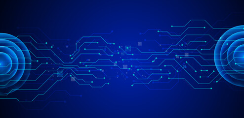 Quantum technology computing vector illustration