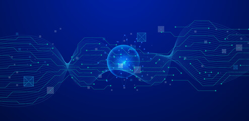 Quantum technology computing vector illustration