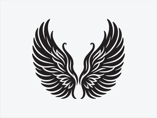 Fototapeta premium Angel Wings Silhouette with Graceful Feathery Design Symbolizing Purity, Protection, and Spirituality