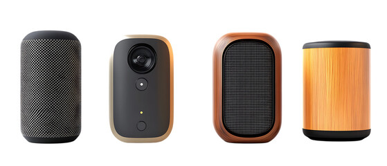 Bluetooth Speaker Pack on Transparent Background for Tech Design, Audio Icons, or Portable Device Illustrations