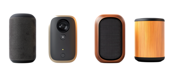 Bluetooth Speaker Pack on Transparent Background for Tech Design, Audio Icons, or Portable Device Illustrations