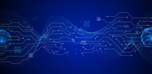 Quantum technology computing vector illustration