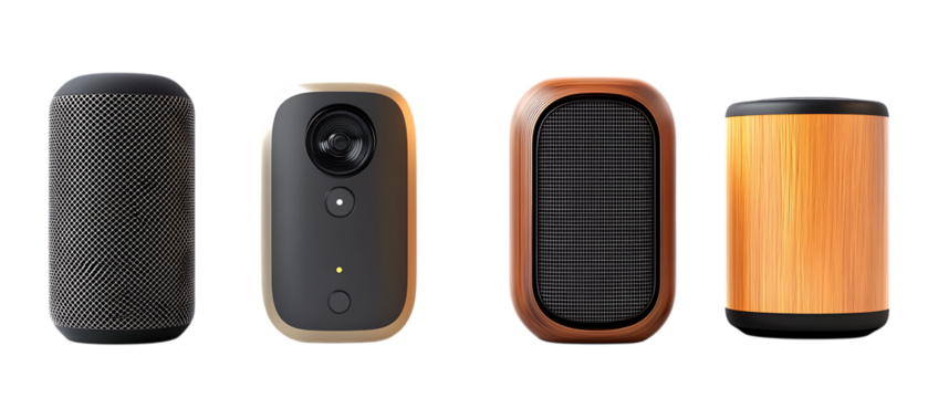 Bluetooth Speaker Pack on Transparent Background for Tech Design, Audio Icons, or Portable Device Illustrations