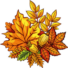 Naklejka premium Seasonal Leaves Artwork in Transparent Display