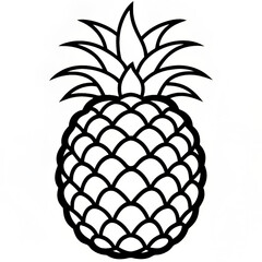 Obraz premium Black and White Outline of a Pineapple with Detailed Patterns 