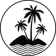 Palm Tree Sunset Drawing