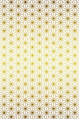 麻の葉模様の背景(アンティークゴールド)横模様のグラデーション縦画像用