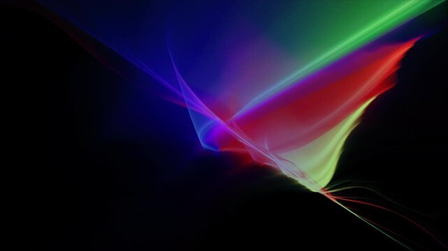 Abstract colorful fractal design with blue waves and smoke creates a dynamic light effect