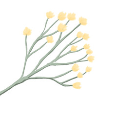 A bright yellow flower design element in PNG format with a transparent background, inspired by spring, featuring soft pastel colors for a fresh, cheerful, and elegant aesthetic.

