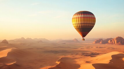 Obraz premium Hot air balloon desert sunrise flight travel