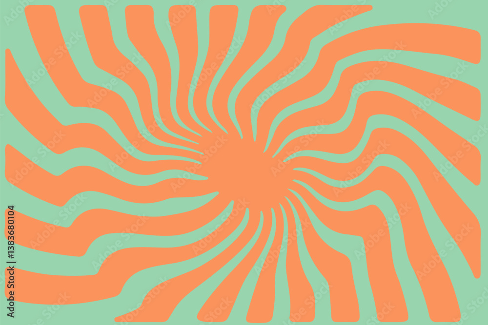 Aufkleber Vector illustration in popular modern Op Art style, featuring dynamic wavy lines and abstract flowing shapes, creating an illusion of depth and movement with high contrast and bold graphic elements.