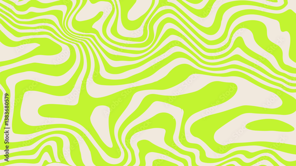 Aufkleber Abstract vector illustration featuring wavy zebra-like lines on a background, creating a modern, psychedelic, and eye-catching pattern suitable for trendy graphic designs.