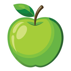 Green apple vector in white background 