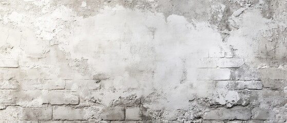 Textured grey brick wall with peeling paint and weathered surface.