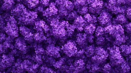 A vibrant lilac bush in full bloom, creating a rich purple floral background.