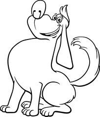 funny proud cartoon dog animal character coloring page