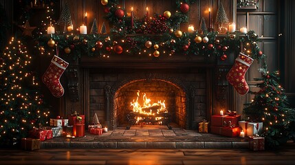 Obraz premium Traditional christmas home cozy atmosphere high resolution picture