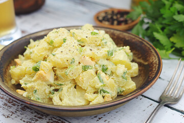 Traditional German dish potato salad	