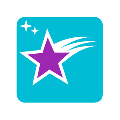 Obraz premium Glowing shooting star icon representing dreams and inspiration 