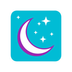Dreamy Crescent Moon with Sparkles on a Vibrant Blue Background  