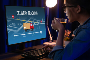 Delivery tracking system for e-commerce and brisk online business to timely goods transportation...