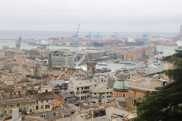 The panorama of Genoa, Italy
