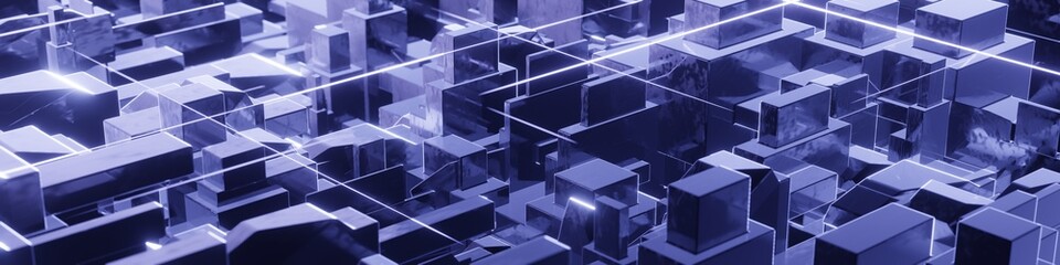 3d render, sci-fi background from cubes