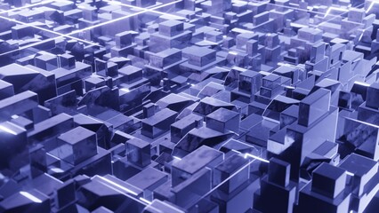 Fototapeta premium 3d render, sci-fi background from cubes
