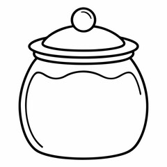 Cookie Jar Outline Coloring Book Page Line Art