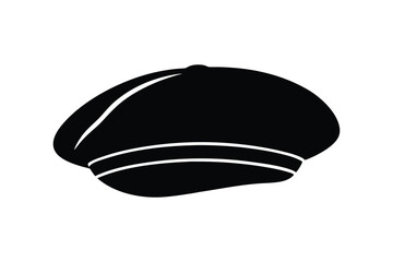 Silhouette art design of a beret hat icon illustration.eps