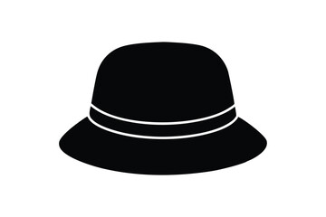 Silhouette art design of a bucket hat icon illustration.eps