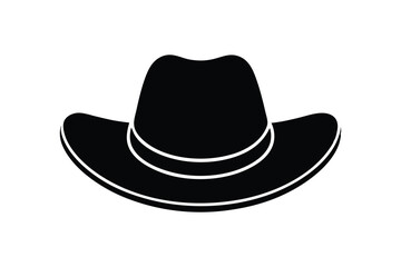 Silhouette art design of a outback hat icon illustration.eps