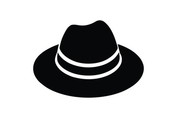 Silhouette art design of a Panama hat icon illustration.eps
