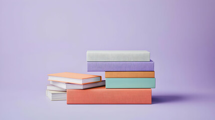 Stacked Colorful Geometric Blocks On Lavender Background