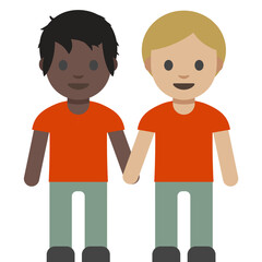 Couple Holding Hands (Dark and Light Skin Tones)
