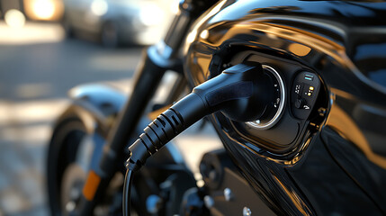 Motorcycle with an electric charging fuel tank