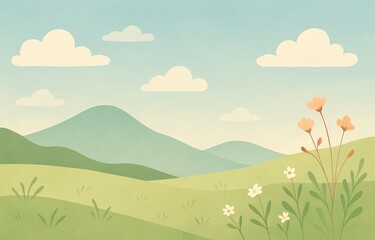 summer landscape with mountains