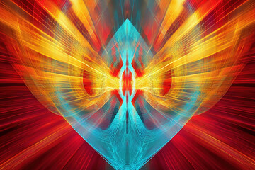 Color abstraction. Colorful background with bright lines, abstract circles and squares.