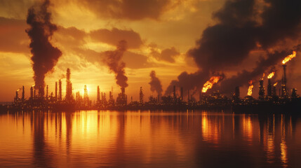 Naklejka premium petrochemical industry and oil and gas energy sector price chart increase, crude oil barrels production increase and commodity trading and investment data and chart stats wide banner